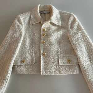 Zara textured crop blazer